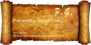 Parovsky Gajána névjegykártya